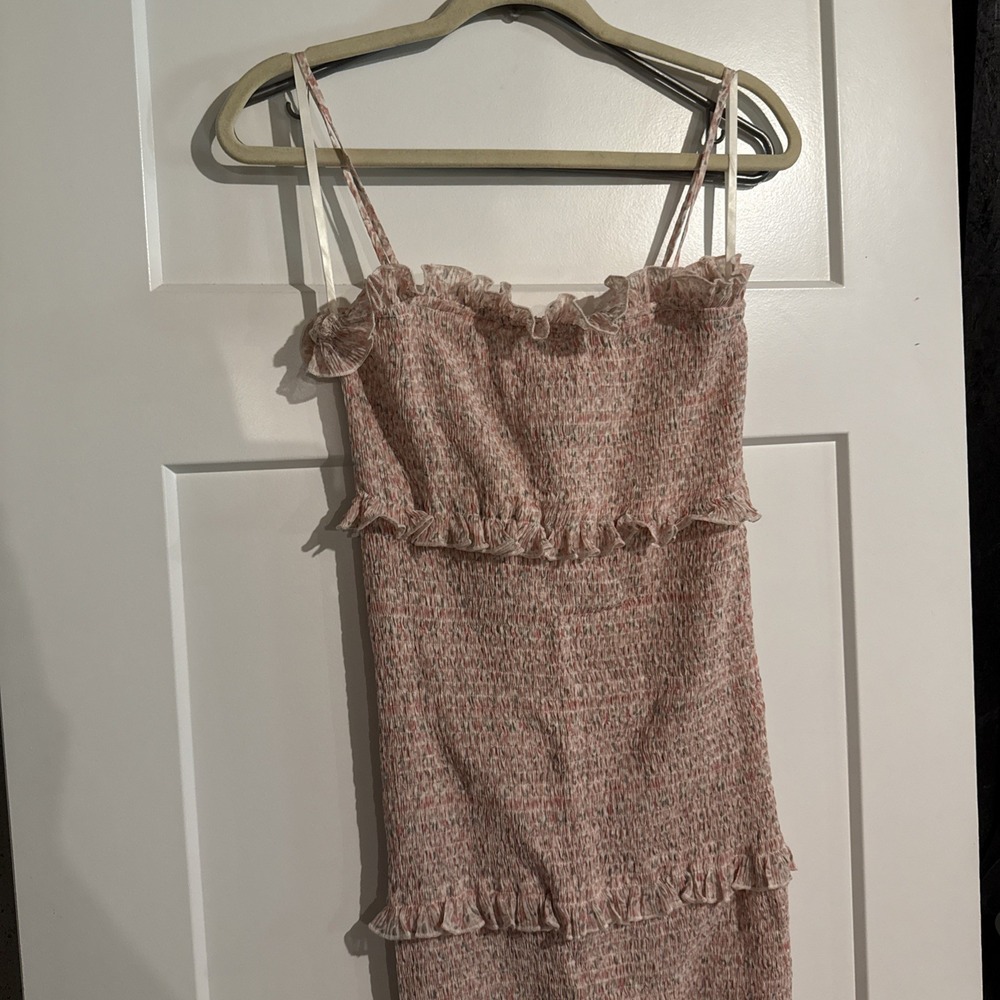 Mable Smocked Midi Pink Women's Dress Size Large